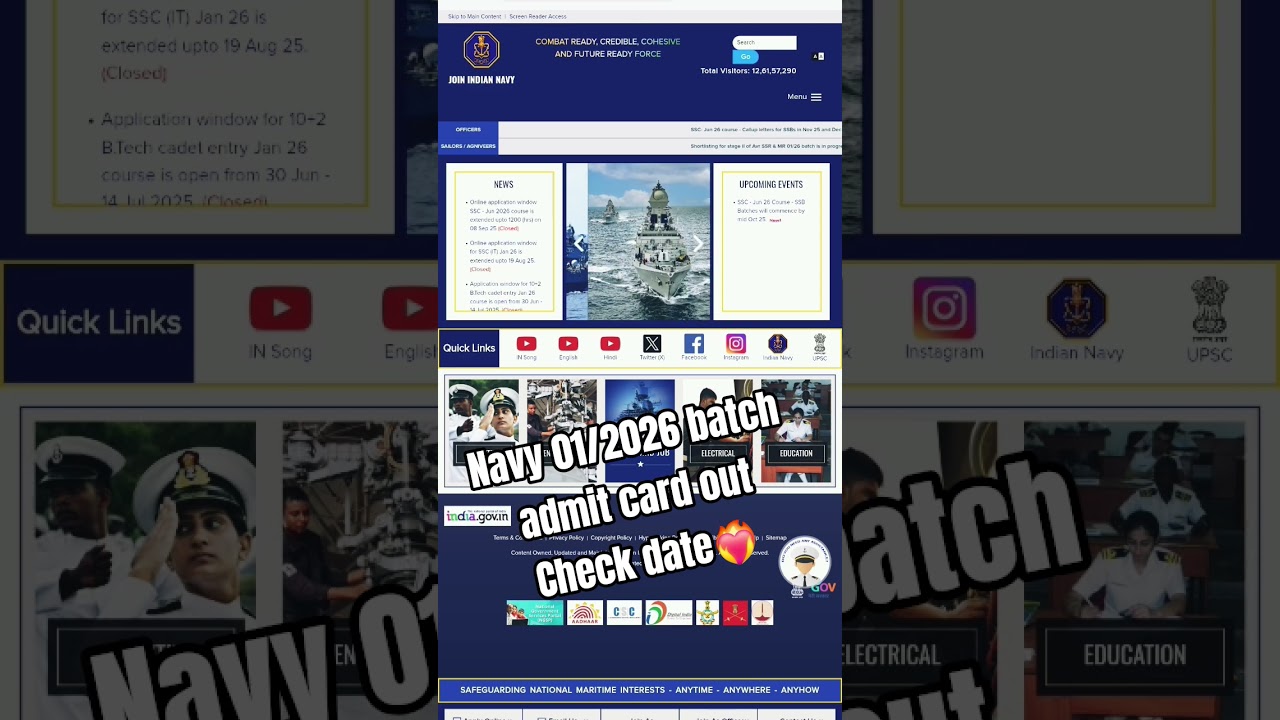 Navy SSR/MR medical assistant admit card date  out of 01/2026 batch❤️‍🔥⚓️