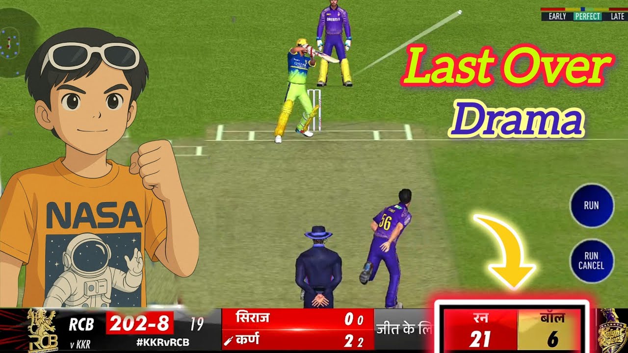 Last Over Drama RCB needs 21 runs in the last over against KKR / Real ...