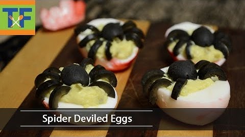Spider Deviled Eggs - Halloween Edition