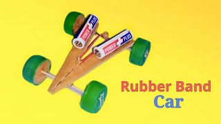 How to make a Mini Rubber Band Powerd Car at Home
