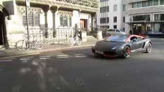 Matte Black Lamborghini Gallardo superleggera underground revs and driving scenes