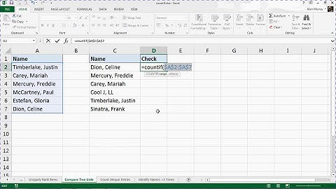 5 Reasons to use COUNTIF - #3 Compare Two Lists