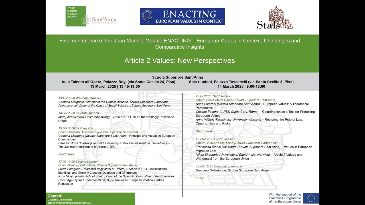 Article 2 Values: New Perspectives. First Day