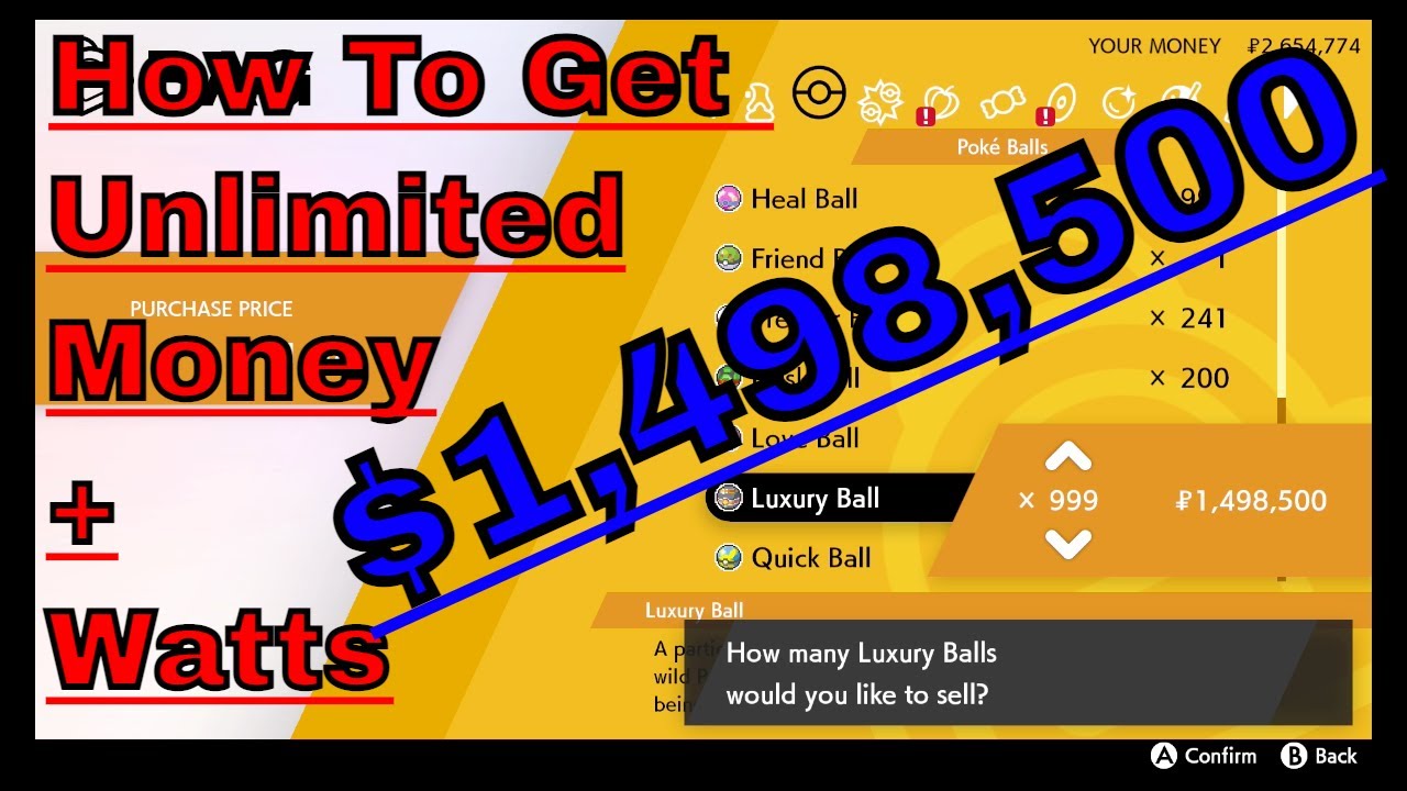 How to get unlimited watts and money in pokemon Sword and Shield 