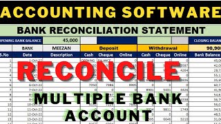 FULLY AUTOMATIC ACCOUNTING SOFTWARE IN EXCEL BANK RECONCILIATION STATEMENT OF MULTIPLE BANKS screenshot 5