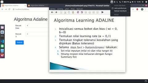 Algoritma Adaline (JST) Menggunakan Bahasa Pemrograman PHP
