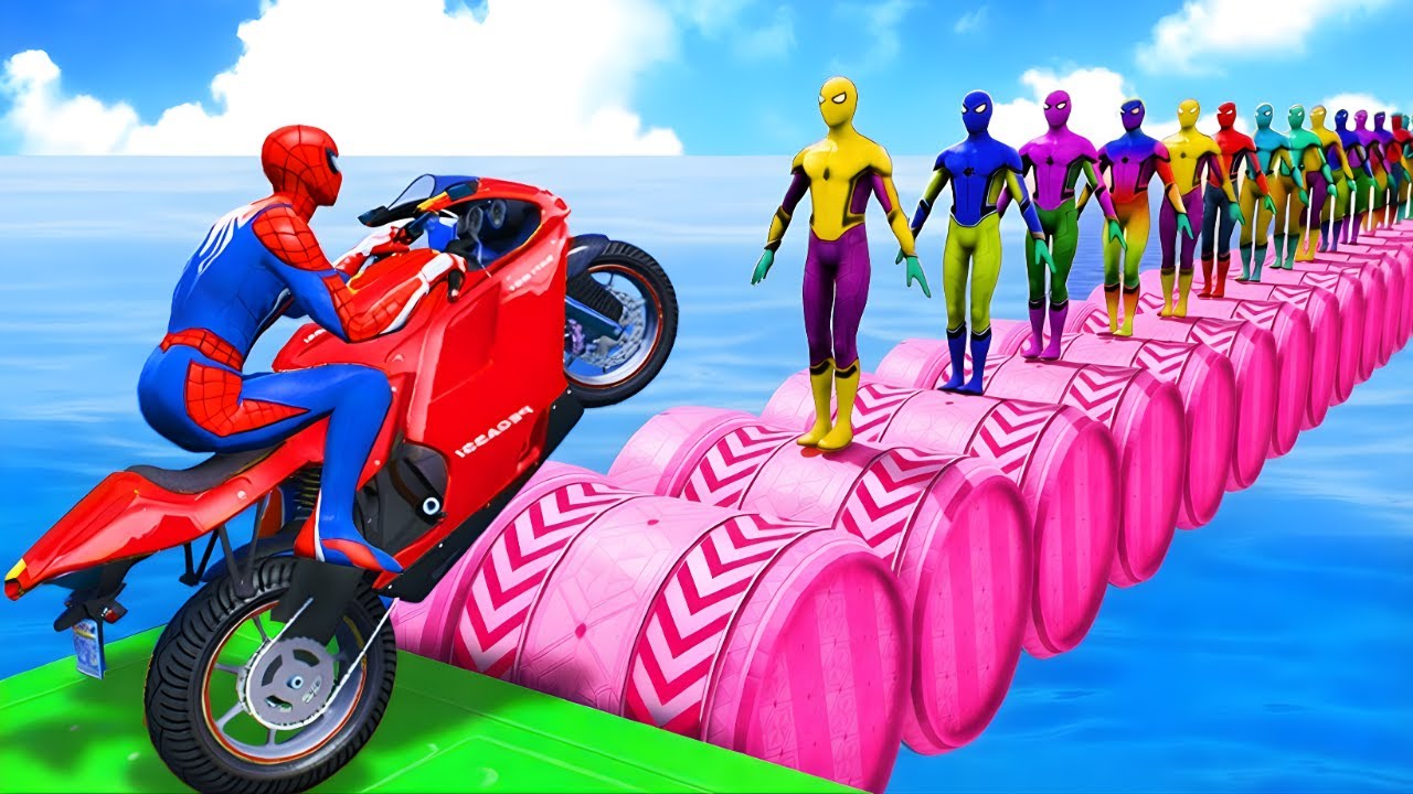 Spider-Man Rescue Batman vs Brainrot on Rainbow Spider Bridge | GTA 5 Superhero Battle with iron man