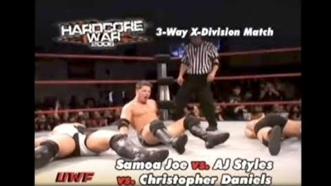 Samoa Joe vs. AJ Styles vs. Christopher Daniels - UWF/TNA HARDCORE WAR {X Division Title} 06.09.2006