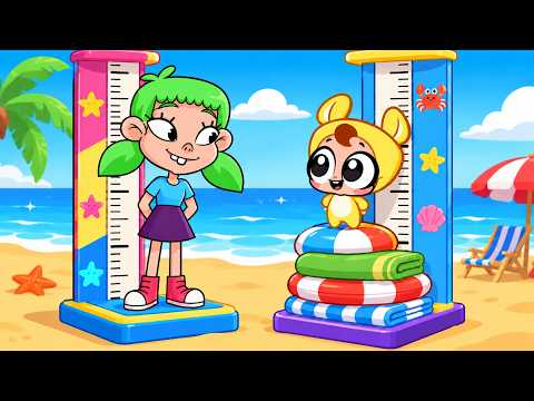 Babies Want to Be Taller 😄 Swimming Pool, Beach Fun and Height Comparison MIX | Fun Kids Cartoons