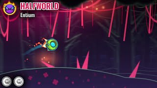 "HALFWORLD" by Entium (Easy Demon) (2 coins) | Geometry Dash.