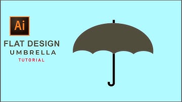 How to Draw  Umbrella | Flat Design  for  beginners | Illustrator Tutorial