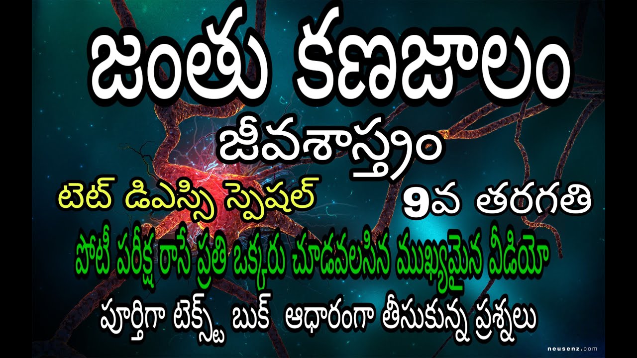 జంతు కణజాలం || Janthu kanajalam | Class 9 Biology Telugu Medium | For ...