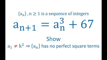 {an }  is a sequence of integers a(n+1)=an^3+67, Show a1≠k^2⇒ {an } has no perfect square terms