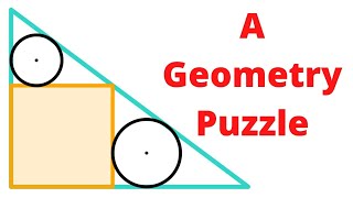 Two Circles and a Square in a Right Triangle