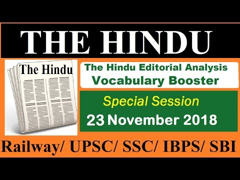 23 November 2018 The Hindu Editorial Analysis News -Vocabulary -UPSC/SSC/IBPS/CLAT/IELTS