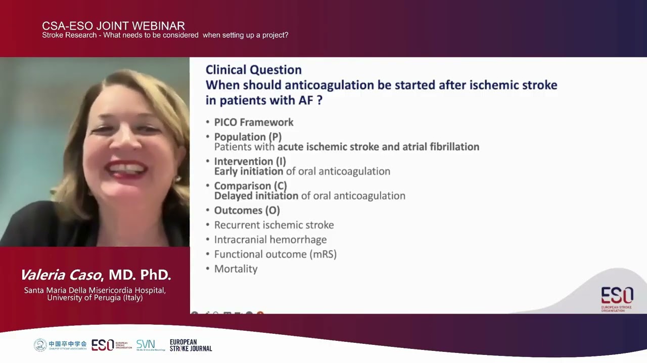 ESO - CSA  webinar on Stroke Research: what needs to be considered when setting up a project.