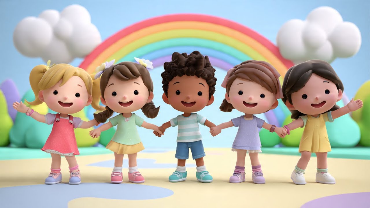 Cute Kids Playing in the Rain