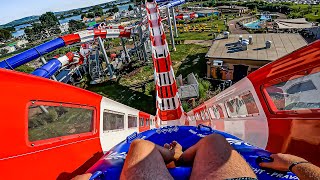 Waterslides At The Biggest Water Park In Czech Republic Aqualand Moravia