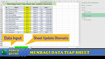 Cara Membagi Data Tiap Sheet dan Update Otomatis ( Belajar Power Query Excel )