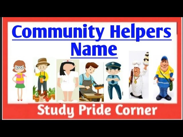 Community Helpers Name with Pictures in English || Study Pride Corner class=