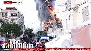 Al Jazeera broadcast captures moment strike hits building in Rafah