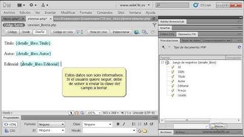 Curso de  Dreamweaver CS6. 21.5. Eliminar registros.