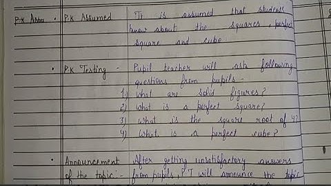 B.ed /lesson plan/Mathematics topic- Cube and cube root