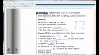 8.4 Properties of Rhombuses, Rectangles, and Squares