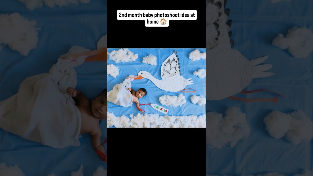 2nd month baby photoshoot idea at home| home baby photography| monthly baby photoshoot idea at home