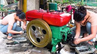 Will It Start? Genius Girl Repair and Restore a Heavy Diesel 24 Engine Found Buried Under Sand