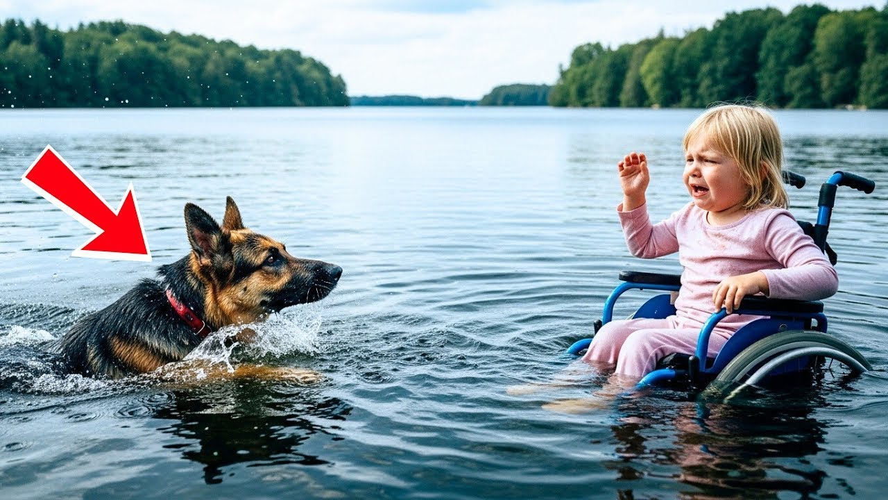 Мужчина столкнул дочь в инвалидном кресле в воду — овчарка стала героем!