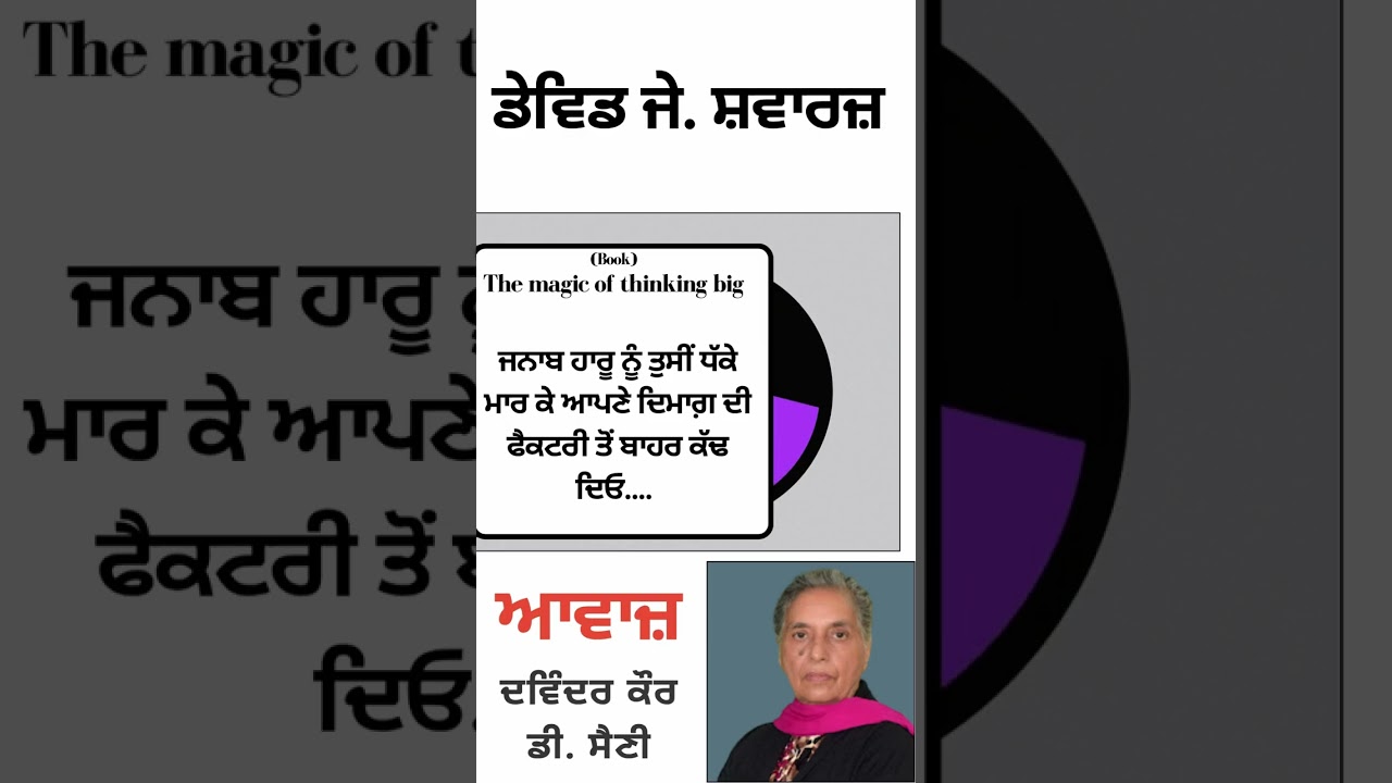 ⁣ਜਨਾਬ ਹਾਰੂ ਨੂੰ ਤੁਸੀਂ ਧੱਕੇ ਮਾਰ ਕੇ ਆਪਣੇ ਦਿਮਾਗ਼ ਦੀ ਫੈਕਟਰੀ ਤੋਂ ਬਾਹਰ ਕੱਢ ਦਿਓ....  | By :  ਡੇਵਿਡ ਜੇ.  ਸ਼ਵਾਰਜ਼