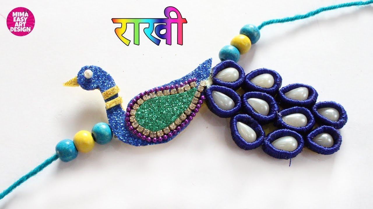 DIY Peacock Rakhi Making idea/best peacock rakhi making /handmade ...