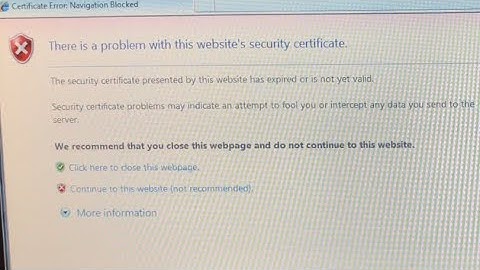 How to fix this website’s  security certificate windows-7-pro book 4520s
