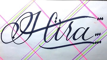 Hira Name Signature Calligraphy Status | How to Cursive write with cut Marker #Hira @hira