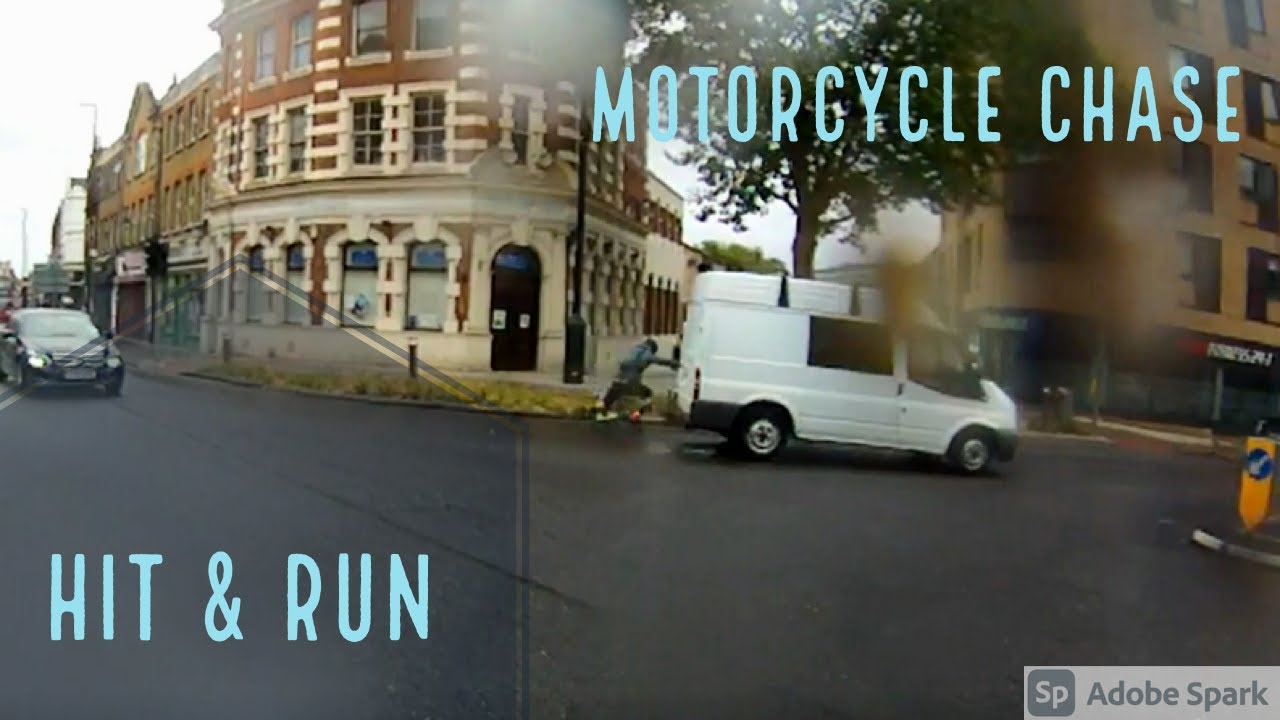Motorcyclist chases down hit and run driver - YouTube