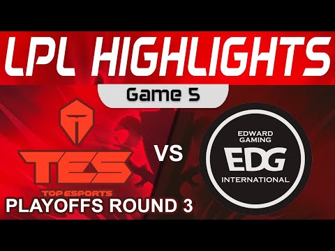 TES vs EDG Highlights Game 5 LPL Summer Playoffs 2023 Top Esports vs EDward Gaming by Onivia