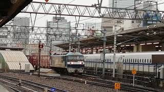 以外に過酸化水素水のタンクコンテナが多め！。EF210 145号機代走名古屋タ発稲沢行3092レ名古屋通過