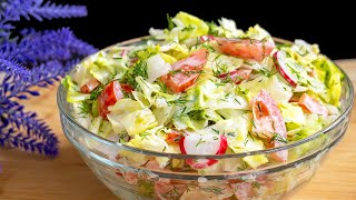 Spring salad in 5 minutes! Healthy and very tasty!