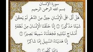 سورة الإنسان الآيات من ١-٣