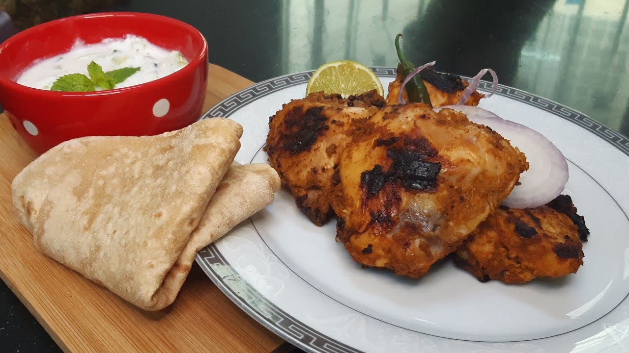 Yummy Grilled Chicken & Green Raita Recipe Iഗ്രിൽ ഇല്ലാതെ അടിപൊളി ഹെ ...