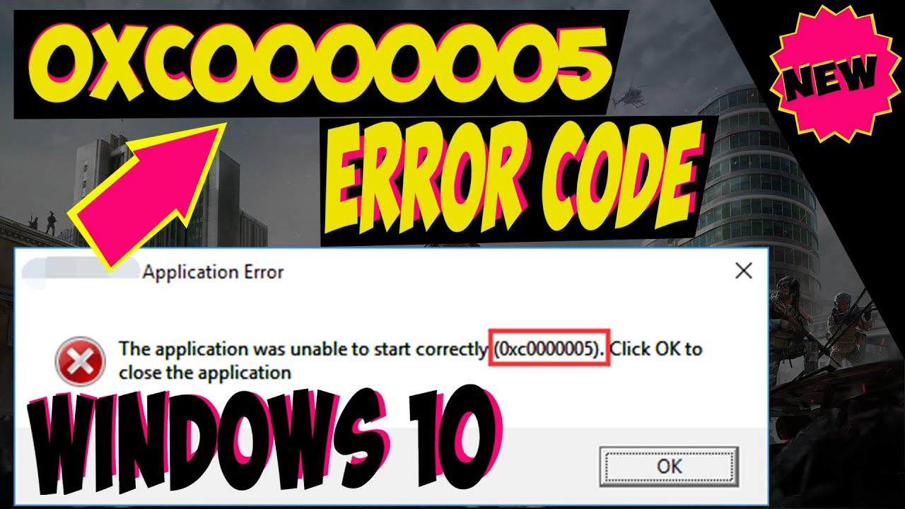 Fixed 0xc0000005 - How to fix Error The application was unable to start  correctly Windows 10 - YouTube