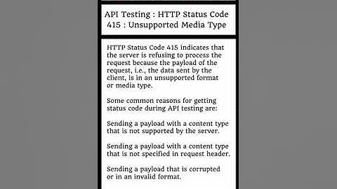 API Testing : HTTP Status Code : 415 : Unsupported Media Type