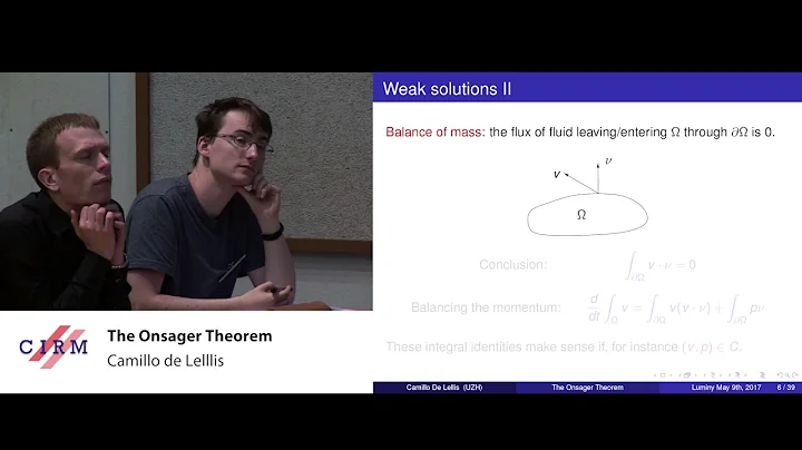 Camillo De Lellis: The Onsager Theorem