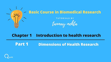 Basic course in Biomedical Research (BCBR): Chapter 1: Introduction to Health Research: Part 1
