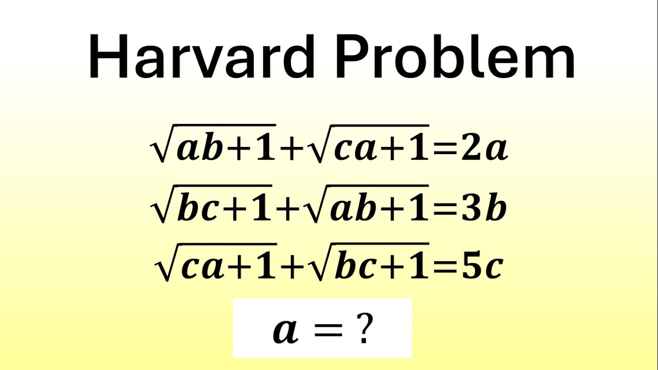 Harvard Grade Math Harvard–MIT Math Tournament | Can You Find 𝑎? - YouTube