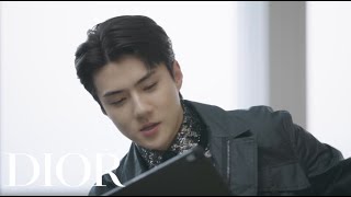 Watching the Dior Men Fall 2022 show with Sehun