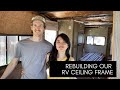 RV RENOVATION 🚌  l Repairing the Water Damaged Ceiling #vanlife