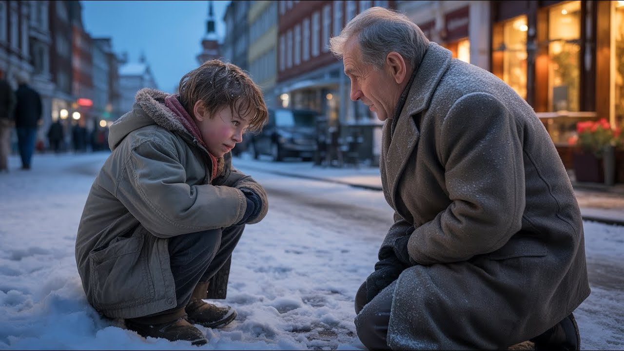 Der Junge weinte im Schnee… ohne zu wissen, dass der Alte sein Großvater war