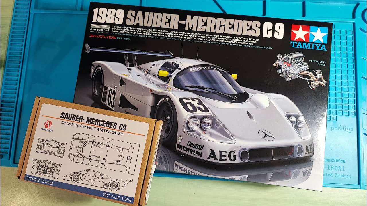 Tamiya Sauber Mercedes C9 + Hobby Design deail up set unboxing